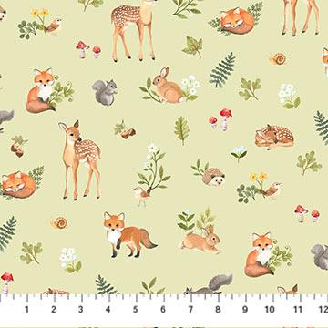 Woodland Babes-Animals Green/Multi DP27169-72