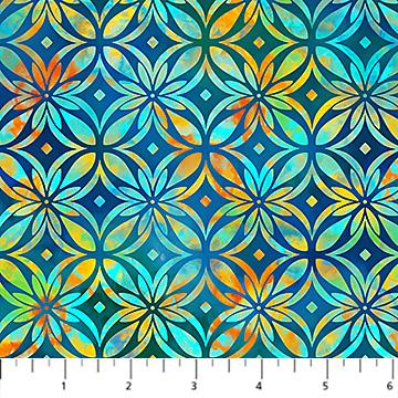 Boho Blooms-Large Grid Navy/Multi DP27780-48