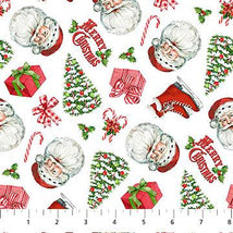 Vintage Christmas-Santa Toss White/Multi DP28165-10
