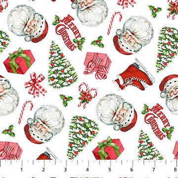 Vintage Christmas-Santa Toss White/Multi DP28165-10