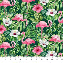 Coastal Breeze-Flamingo Flowers Dark Green/Multi DP28557-78