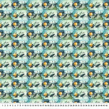 Raven's Call-Border Stripe Teal/Multi DP28946-66
