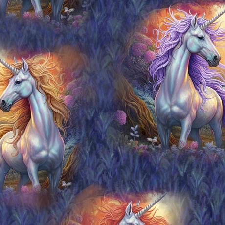 Mystical Unicorn-Unicorn Vignettes Navy 2600-30611-N