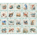 Nauticus-36" Panel Sea Creatures Picture Patches Lt Aqua 2600-32050-Q