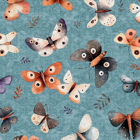 Night Owls-Moths Dusty Teal 2600-31568-Q