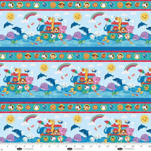 Noah & Friends-Border Stripe Light Blue 4586-11