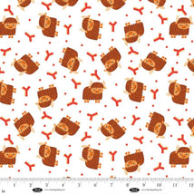 Noah & Friends-Tossed Yaks White 4583-01