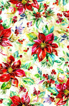 Noel-Watercolor Poinsettias Ecru OA598071