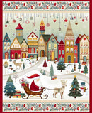 Nordic Holiday Village-36" Santa Scenic Panel Cream Multi 3615P-44