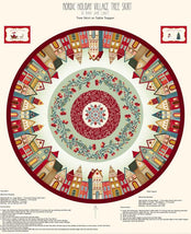 Nordic Holiday Village-54" Tree Skirt Panel Sage Multi 3616P-16