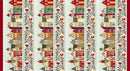 Nordic Holiday Village-Border Stripe Cream Multi 3612-44