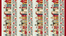 Nordic Holiday Village-Border Stripe Cream Multi 3612-44
