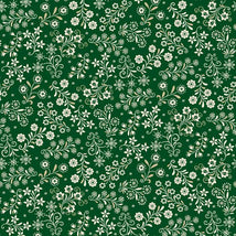 Nordic Holiday Village-Floral Vines Green Cream 3610-66