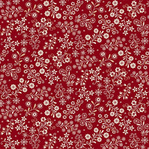 Nordic Holiday Village-Floral Vines Red Cream 3610-88