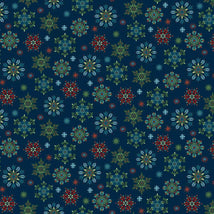 Nordic Holiday Village-Snowflakes Blue Multi 3605-79
