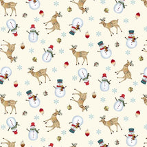 Nordic Holiday Village-Tossed Reindeer Cream Multi 3607-44