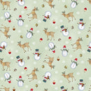 Nordic Holiday Village-Tossed Reindeer Light Sage Multi 3607-16