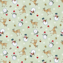 Nordic Holiday Village-Tossed Reindeer Light Sage Multi 3607-16