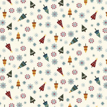 Nordic Holiday Village-Tossed Trees Cream Multi 3608-44