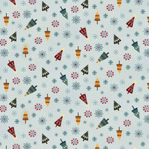 Nordic Holiday Village-Tossed Trees Ice Blue Multi 3608-17