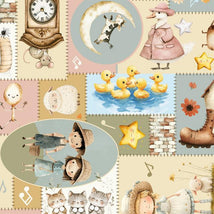 Nursery Rhyme Time-Nursery Rhyme Patchwork Ivory 4842-41