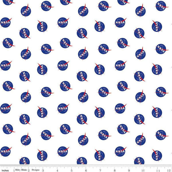 Outer Space-NASA Logo Toss White C15484-WHITE