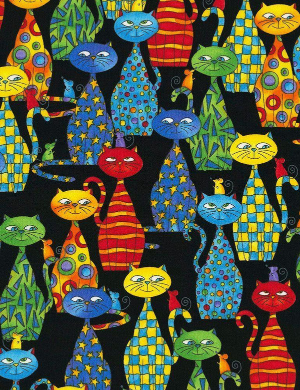 Meow You Doing? - Packed Cats-Black PAT-CD4217-BLACK