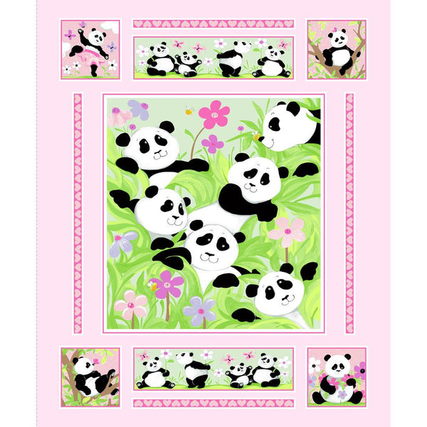 Panda Party-36" Panel Pink SB20425-520