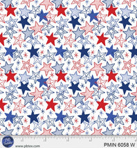 Patriotic Minis-Sketchy Stars White PMIN-06058-W