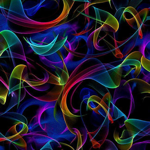 Petal Power-Multi Neon Smoke Black FLORA-CD3821-BLACK