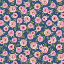 Petal Whispers-Roses Navy W110-017-516