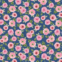 Petal Whispers-Roses Navy W110-017-516