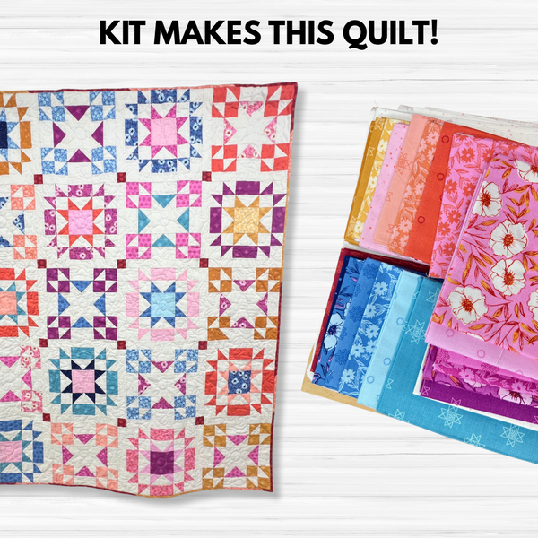 Petals & Stitches Quilt Kit - Finished Size: 52" x 66"