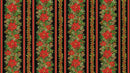 Poinsettia Border Stripe-Black DONA-CM3712-BLACK