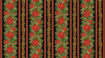 Poinsettia Border Stripe-Black DONA-CM3712-BLACK