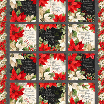 Poinsettia Radiance-24" Panel Multi W110-004-730