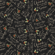 Poinsettia Radiance-Word Toss Black W110-010-706
