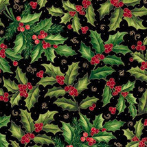 Poinsettia Symphony-Holly & Berries Black 2600-30299-J