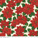 Poinsettias at Christmas-Main Cream Foil CF17630-CREAM