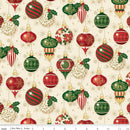 Poinsettias at Christmas-Ornaments Cream Foil CF17631-CREAM
