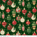 Poinsettias at Christmas-Ornaments Green Foil CF17631-GREEN