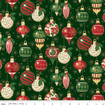 Poinsettias at Christmas-Ornaments Green Foil CF17631-GREEN