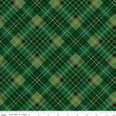 Poinsettias at Christmas-Plaid Green Foil CF17633-GREEN