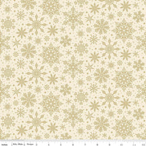 Poinsettias at Christmas-Snowflakes Cream Foil CF17635-CREAM