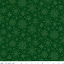 Poinsettias at Christmas-Snowflakes Green C17635-GREEN
