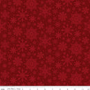 Poinsettias at Christmas-Snowflakes Red C17635-RED