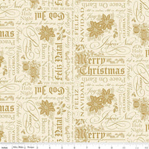 Poinsettias at Christmas-Text Cream Foil CF17632-CREAM