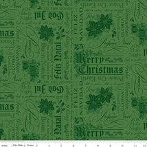 Poinsettias at Christmas-Text Green C17632-GREEN