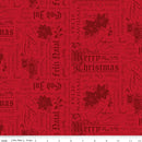 Poinsettias at Christmas-Text Red C17632-RED