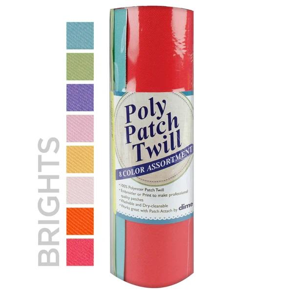 Poly Patch Twill 8 sheets 9"x24"-Brights Assortment TW-BR